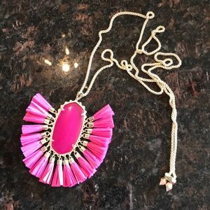 Kendra Scott necklace. Gold and bright pink